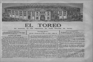 Eine alte Zeitung mit einer Zeichnung eines Konzerthauses mit einer großen Auditorium und mehreren Sitzreihen.