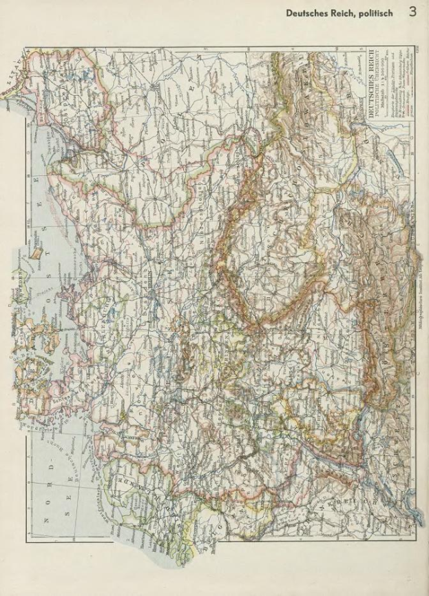 Altes 19. Jahrhundert Karte von Deutschland, die politische Teilung zeigt, auf Papier gedruckt mit Text oben und unten.