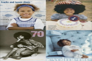 Ein Collage-Bild mit einer Gruppe von Kindern und Text.