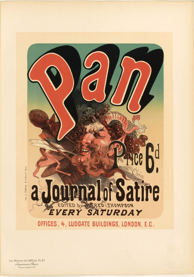 Ein Plakat mit einer Person mit kurzen, dunklen Haaren und einem ernsten Gesichtsausdruck, der ein weißes Hemd trägt, mit der schwarzen, fetten Schrift "Pan: Ein Satire-Journal" in der Mitte auf einem weißen Hintergrund.