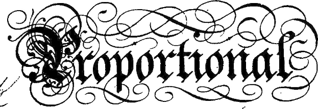 Schwarz-weißer kalligrafischer Schriftzug des Wortes "Korporation" mit verzierten Umrandungen.
