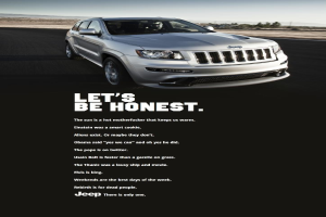 Ein Auto mit Text darunter, einschließlich Zitaten, in einem bearbeiteten Bild.